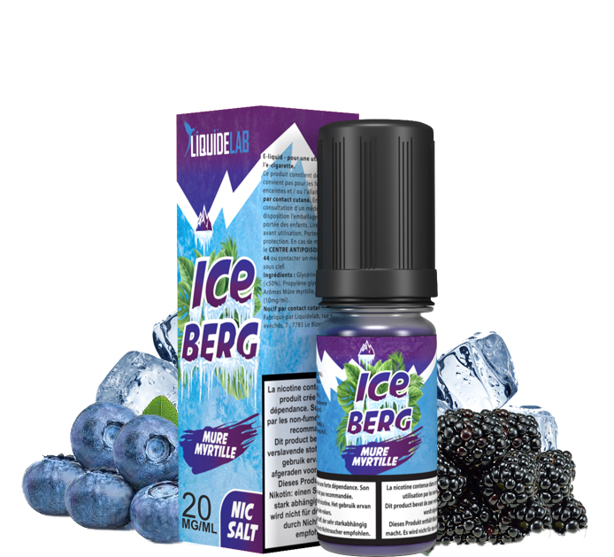E-liquide iceberg-Mûre-myrtille-10ml-o-jlab 20 mg de sel de nicotine